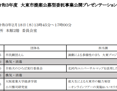 公開プレゼンプログラム